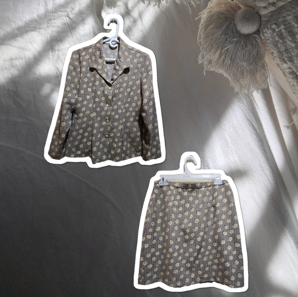 Vintage 90s Two-Piece Daisy Print Set